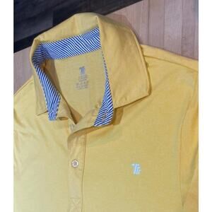 Men’s Sunny Yellow Long Sleeve Polo Golf Shirt Soft Stretch S Trr Preppy Comfort